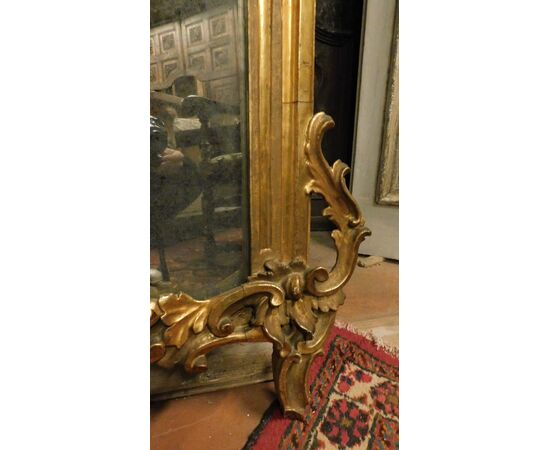 specc384 - specchiera in legno dorato, epoca '700, misura cm l 107 x h 214