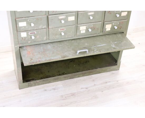 Vintage industrial metal chest of drawers from the 1940s     