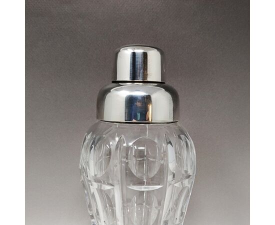 1960s Gorgeous Bohemian Cut Crystal Cocktail Shaker by Masini. Made in Italy
