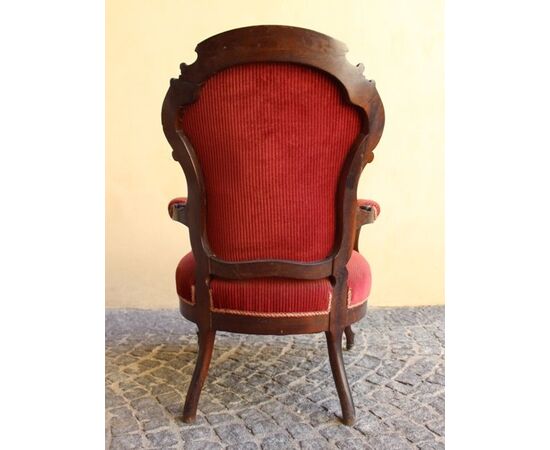 Mahogany armchair with high back, chair room, living room furniture