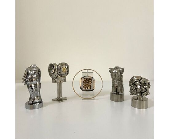 MIGUEL BERROCAL , Serie Micro - Multiples, sculture metallo cromato