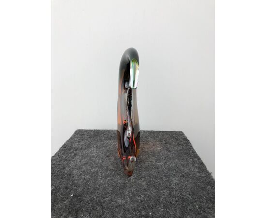 Two-tone sommerso heavy glass moonfish.Flavio Poli for Seguso Vetri d&#39;Arte manufacture.Murano.     