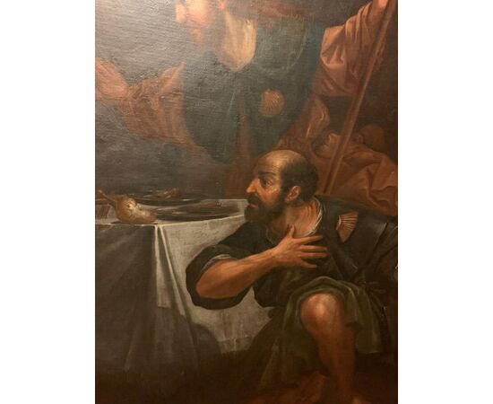 pan236 - oil painting on canvas &quot;The Emmaus Supper&quot;, cm l 360 xh 214     
