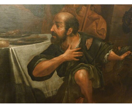 pan236 - dipinto olio su tela "La cena di Emmaus", cm l 360 x h 214  