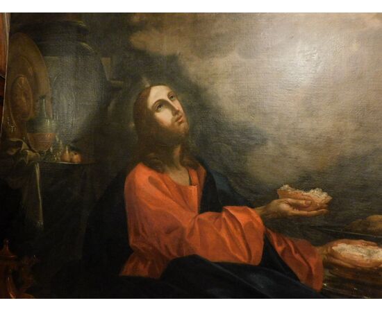 pan236 - dipinto olio su tela "La cena di Emmaus", cm l 360 x h 214  