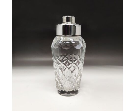 1950s Gorgeous Bohemian Cut Crystal Cocktail Shaker. Made in Italy