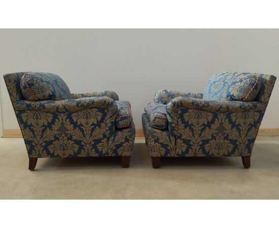 Pair of 40s damask armchairs - vintage - modern antiques - very comfortable!     