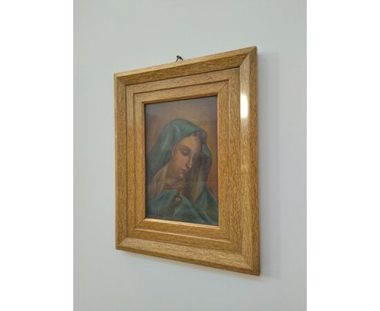 Quadro dipinto olio su compensato Madonna - epoca primi 900 - cornice laccata