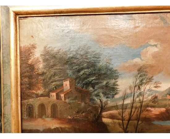 pan325 - oil painting on canvas, 18th century, measure cm l 146 xh 85     