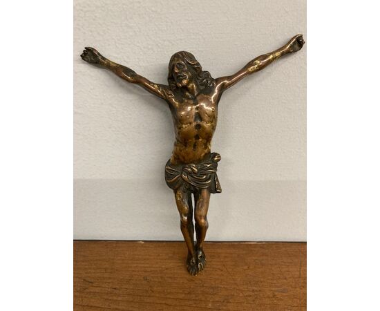 Ancient bronze sculpture of Christ from the 17th century !! mis cm 17 x cm 13,50 Antiques     
