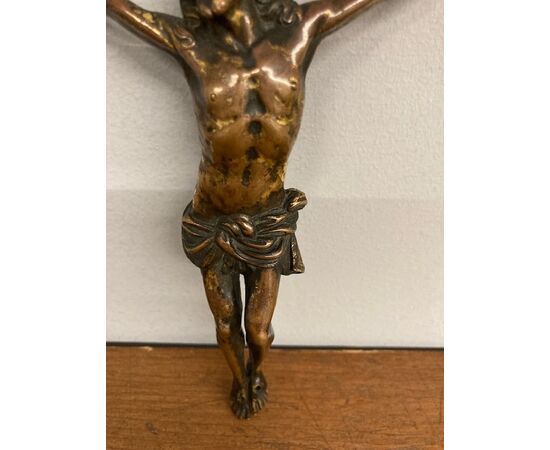 Antica scultura Cristo in bronzo epoca XVII sec !! mis cm 17 x cm 13,50 Antiquariato 