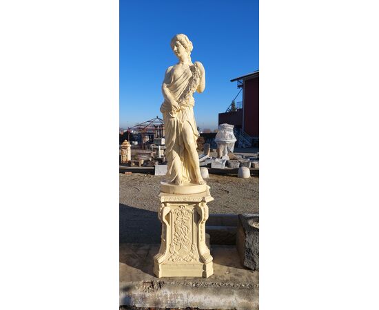 Four seasons statues in cast iron with pedestal     