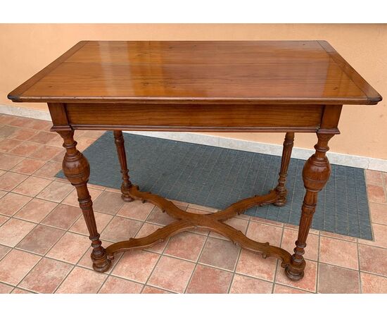 tav225 - cherry wood table, &#39;7 /&#39; 800 period, size cm l 103 xh 81 x d. 61     