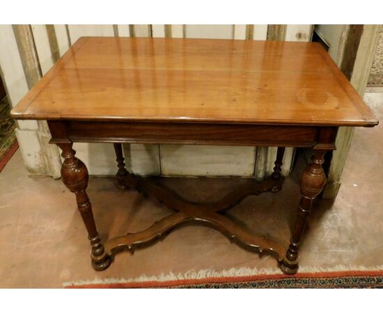 tav225 - cherry wood table, &#39;7 /&#39; 800 period, size cm l 103 xh 81 x d. 61     