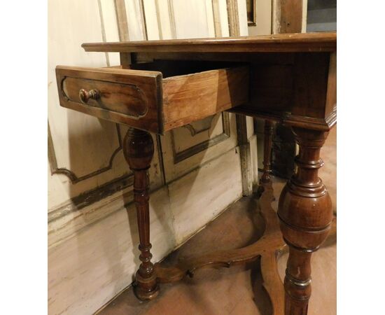 tav225 - cherry wood table, &#39;7 /&#39; 800 period, size cm l 103 xh 81 x d. 61     