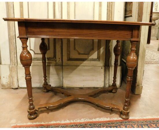 tav225 - cherry wood table, &#39;7 /&#39; 800 period, size cm l 103 xh 81 x d. 61     