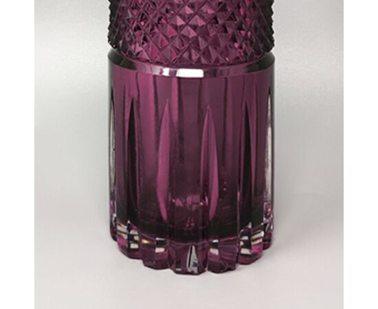 1960s Gorgeous Purple Bohemian Cut Glass Cocktail Shaker. Made in Italy
