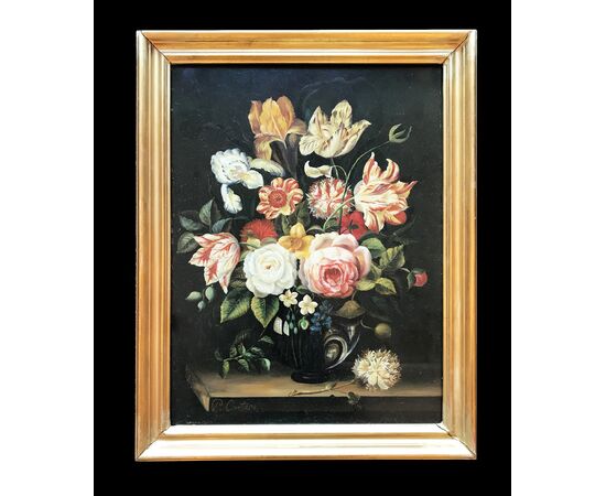Still life painting of flowers - mid 20th century     