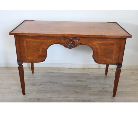 Louis XVI style desk inlaid walnut 20th century     