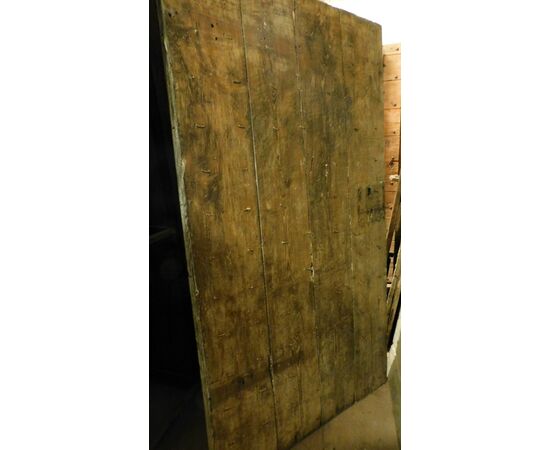 ptir443 - rustic door with nails in chestnut wood, 19th century. meas. cm l 99 xh 180     