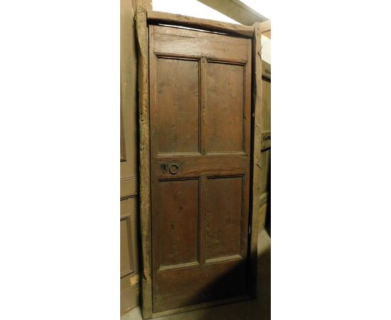 ptir444 - rustic poplar door, 18th century. meas. cm l 76 xh 200     