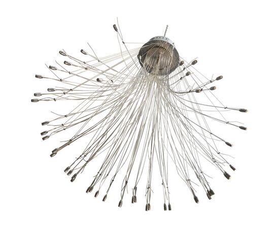 Modern chandelier in stainless steel wire - O / 7256.     