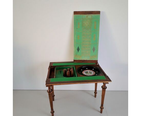 Rare Game table with roulette and backgammon     
