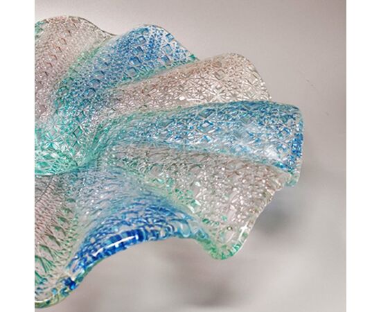 1960s Gorgeous Big Blue, Pink and Green Centerpiece in Murano Glass by Linea Arte Murano. Made in Italy
