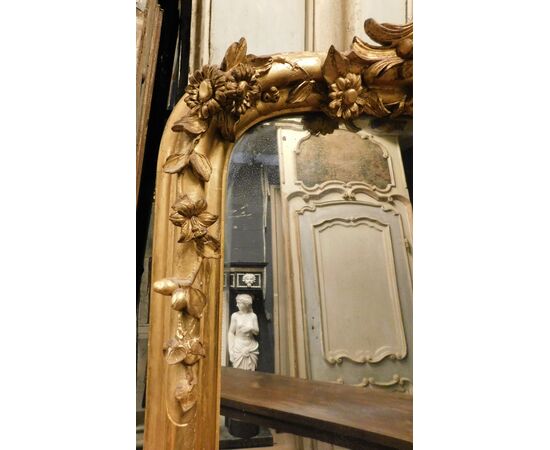 specc399 - 19th century golden mirror, cm l 118 xh 198 xp 11     