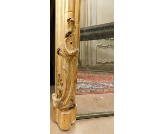 specc399 - 19th century golden mirror, cm l 118 xh 198 xp 11     