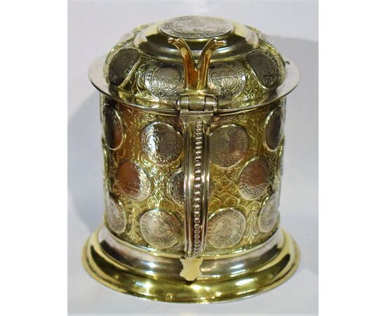 Tankard dorato con 38 talleri d'argento ducato Sassonia (VENDUTO)