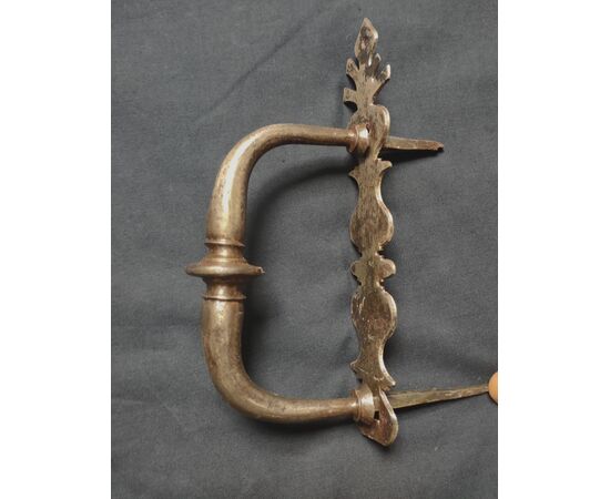 17th century forged iron door handle     