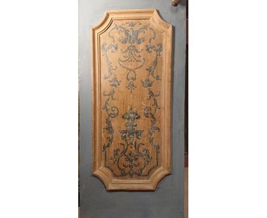 Bella porta napoletana dipinta a tempera con motivi Luigi XV