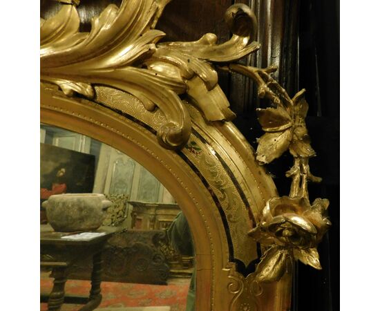 specc401 - gilded mirror, 19th century, size cm l 107 xh 175     
