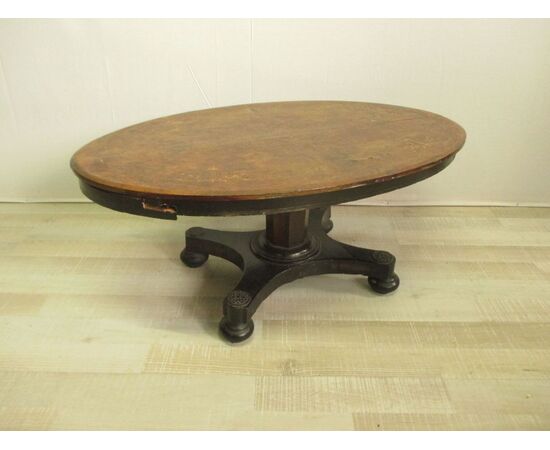 Coffee table for living room - mid-800 -tavolino - walnut, burl and inlaid     