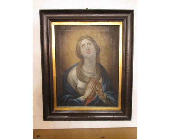 Quadro-dipinto a olio su tela Madonna in preghiera - epoca 800
