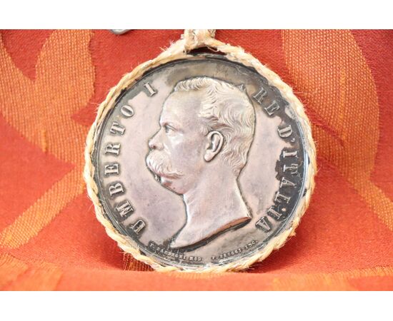Rare collector's coin silver Umberto I king of Italy exhibition Milan 1881 euro 270 negotiable