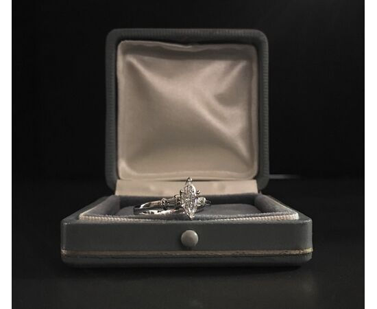 Ring with Marquise cut diamond 0.73 ct.
