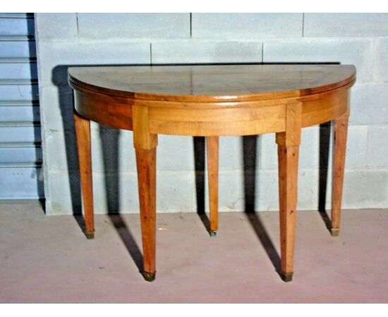 French Louis XVI half moon table / console