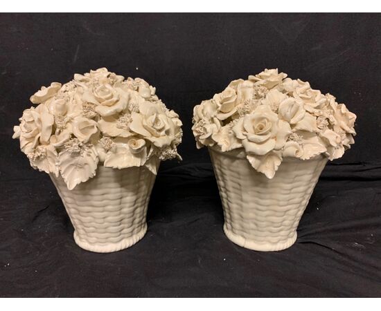 Ceramic baskets of roses     
