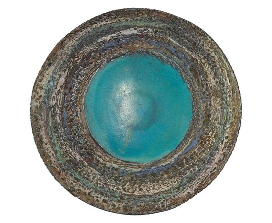 &quot;Raku&quot; ceramic plate for wall or centerpiece     