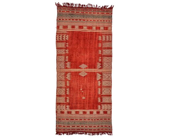 Antique carpet - Tunisian OUEDZEM fabric     
