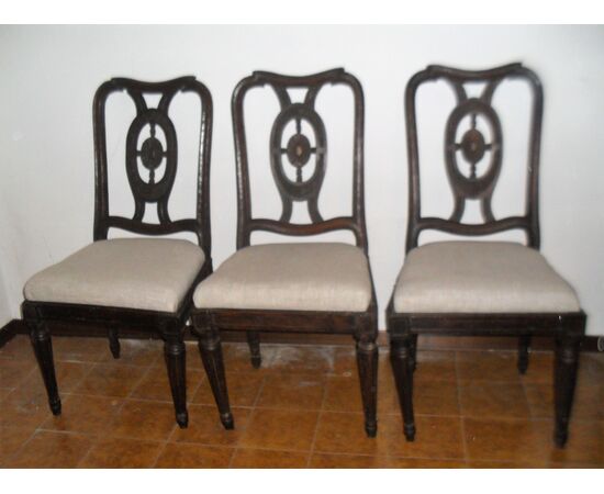 tre sedie Luigi XVI