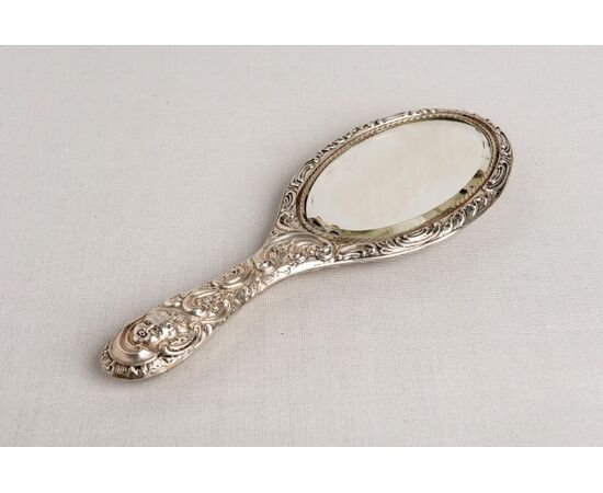 Specchio inglese in argento di fine '800