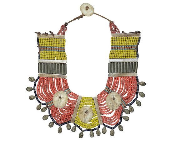 Antique NAGALAND necklace on panel     
