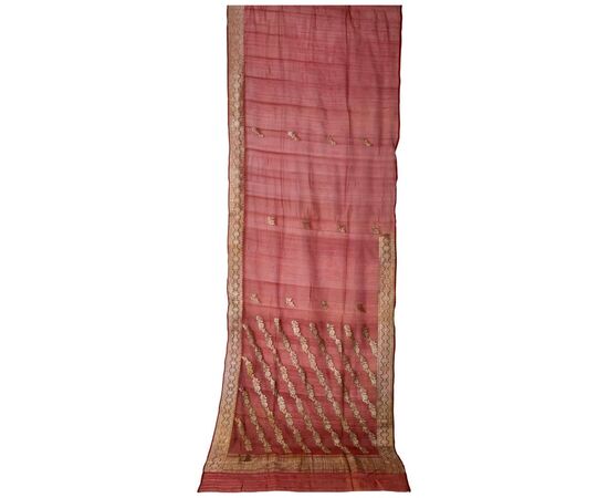 Antico Sari indiano color malva - B/1524-3