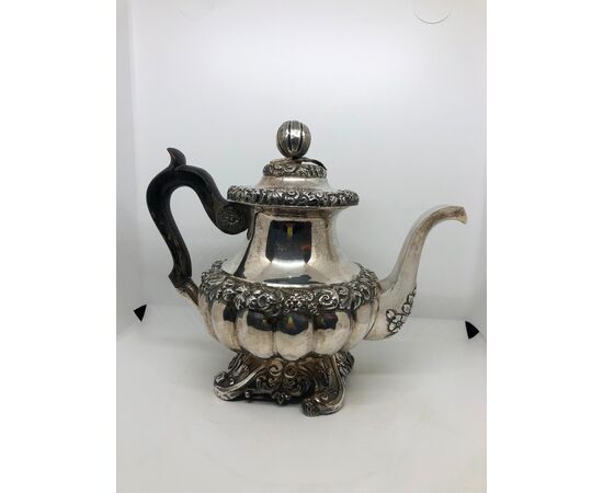 Large silver teapot Kingdom of Naples 19th century     
