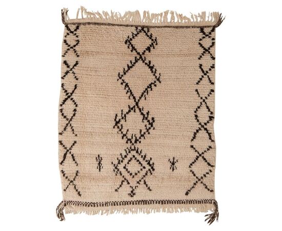 Morbido piccolo tappeto Marocchino bianco con due diritti - n.1169