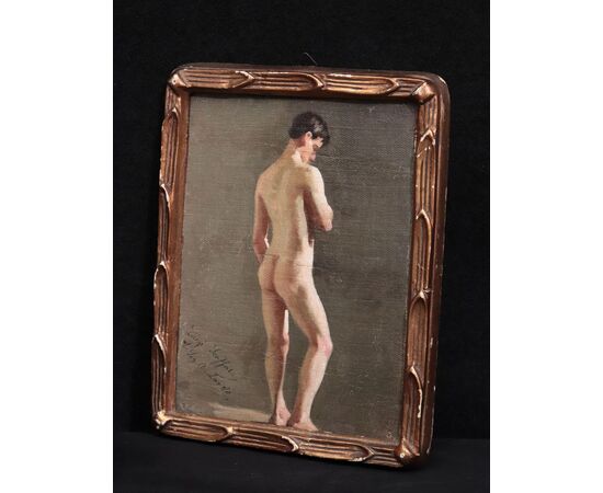 Painting signed &quot;Luigi Scaffai - Nude&quot; &#39;900     