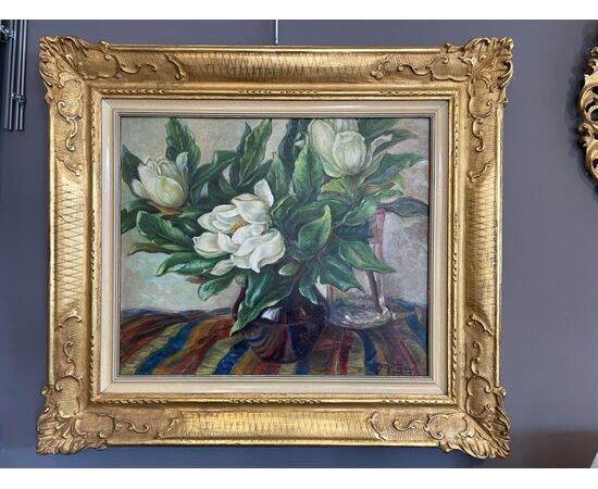 Magnolias oil painting